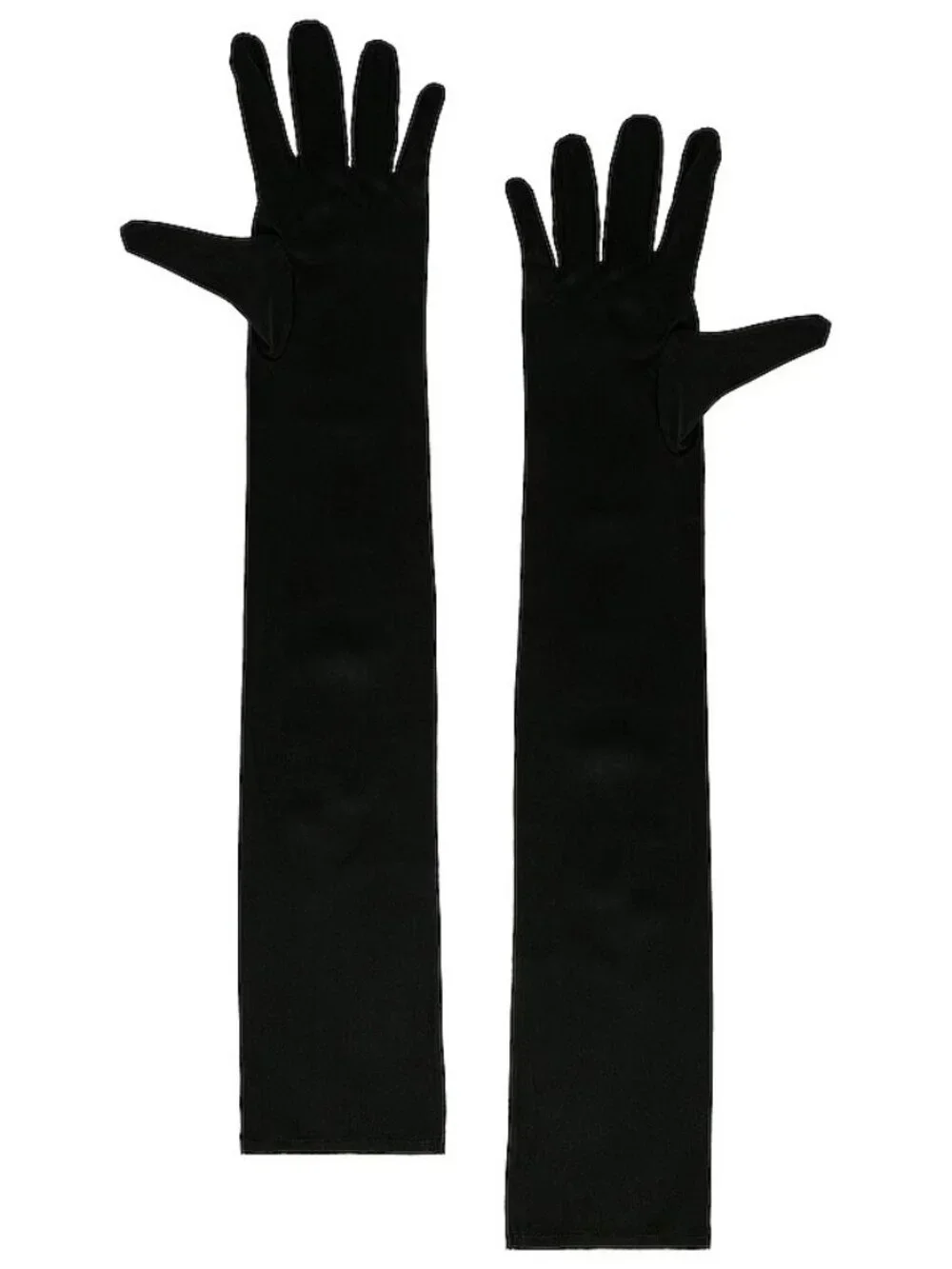 The Bar Silk Gloves in Black Long
